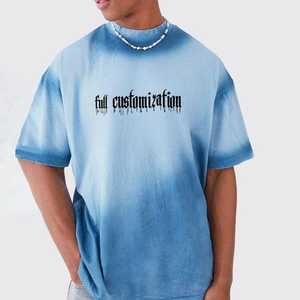 Personnalisé de haute qualité Des T-shirts 260 Gsm lourd coton acide enzyme lavage fané blanc surdimensionné Vintage - Product Image 1