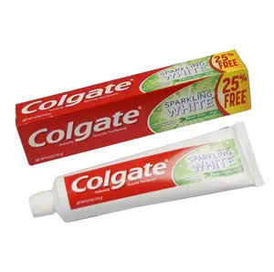 Pasta de dientes blanqueadora natural blanca brillante Colgate, menta Zing