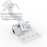 Crochet de fixation solaire réglable en aluminium anodisé YZ de haute qualité pour toiture en tuiles, garantie 12 ans pour supports photovoltaïques de toit solaire