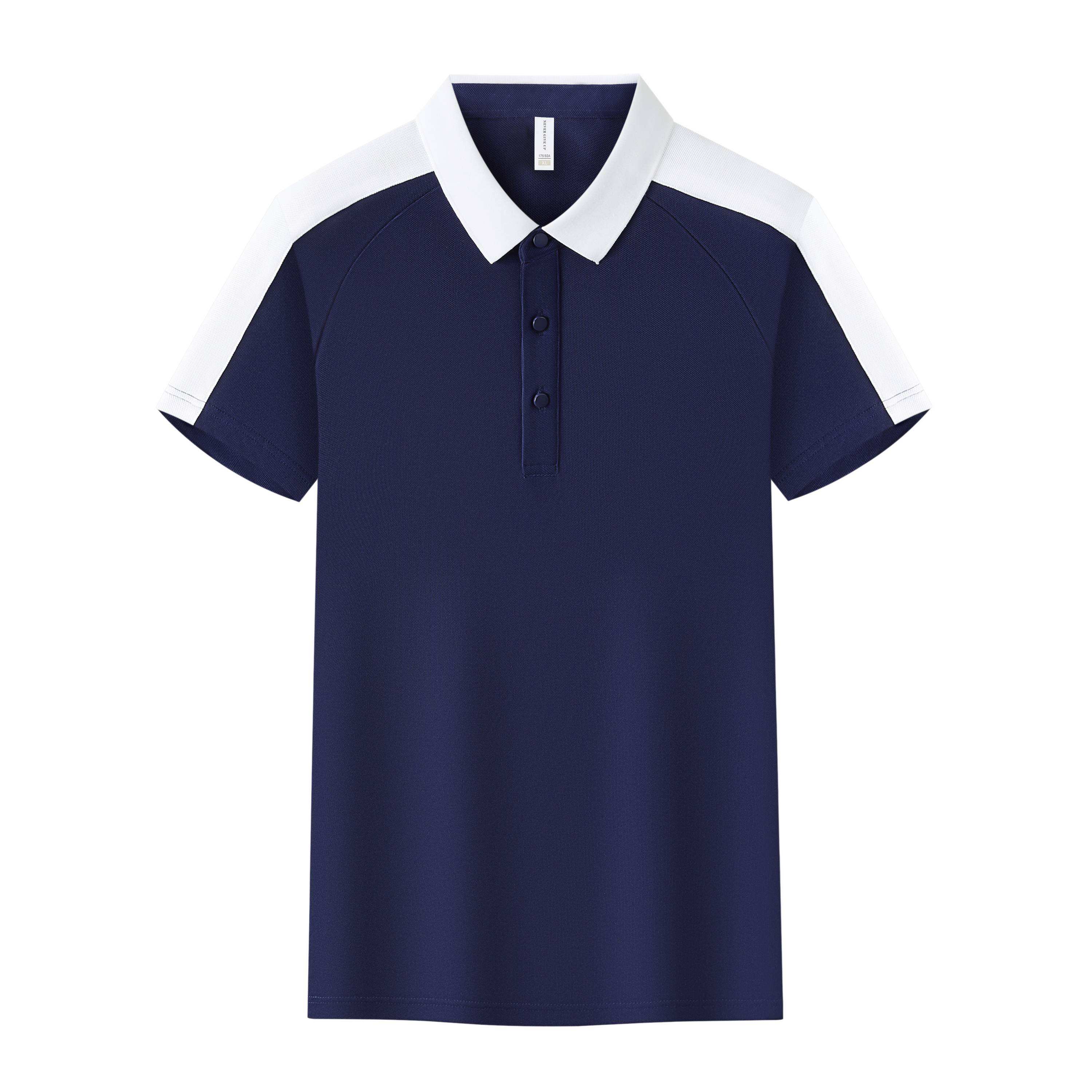 Dark blue white collar