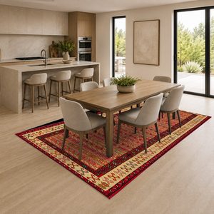 <b>RUGS</b> DEPOT LXDP-0719 Wholesale Red Burgundy Bohemian Tribal Digital Printed Machine Washable Chenille Area <b>Rug</b> <b>Non</b> <b>Slip</b> - Product Image 4