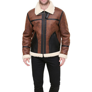 Premium Fashion Men's Leather Bomber Jacket Hooded Stand Collar with Front Logo for Stylish Street Casual Winter Outfit - Product Image 1