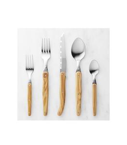 Juego de utensilios de cocina, cuchara, cuchillo, tenedor, juego de cubiertos, juego de cubiertos de acero inoxidable de primera calidad con mangos de madera a un precio atractivo - Product Image 1