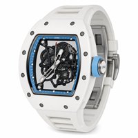 Montre mécanique squelette pour homme, boîtier en céramique bleue haut de gamme, nouveau modèle, anti-magnétique, étanche, ultra-mince, Business 173