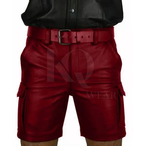 Custom <b>Men</b> Solid Casual Eco-Friendly <b>Leather</b> <b>Shorts</b> Stylish Slim Fit OEM Service Street Fashion Bottom for Daily Wear - Product Image 6