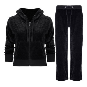 Conjunto de dos piezas para mujer, chándal de terciopelo, sudaderas con cremallera y pantalones, chándal de terciopelo para mujer con color personalizado 2026 - Product Image 2