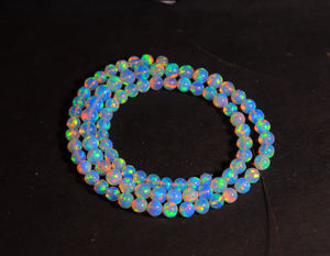 Impresionante Esfera de Ópalo Etíope Cabujón de 4mm a 6mm, Gemas de Ópalo Pulido Liso, Hilo de Ópalo de 16 Pulgadas a Precio de Mayoreo - Product Image 4