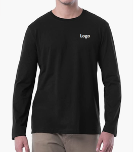Camiseta de algodón de manga larga para hombre, ropa con logotipo personalizado, de calidad - Product Image 2