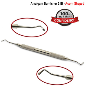 Pulidor Dental para Rellenos de Amalgama, Instrumentos en Forma de Higo, Acero Inoxidable, Empuñadura Moleteada, Herramientas Quirúrgicas de Clase I Plateadas - Product Image 2