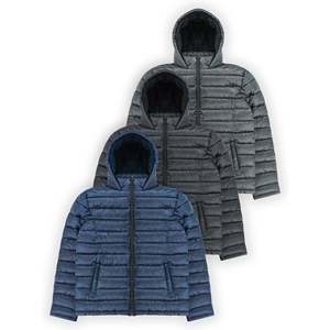 Blouson matelassé réversible pour homme, capuche amovible, imperméable, fermeture éclair, taille XS, col montant, ODM, uni, teint, noir RND - Product Image 4