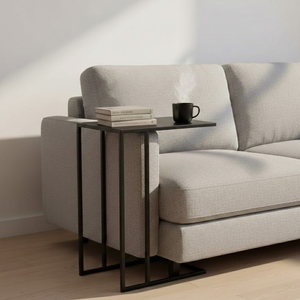 Juego de Mesas Auxiliares Modernas en Forma de C de Hierro con Acabado Negro Mate para Sala de Estar, Dormitorio, Sofá, Muebles de Cafetería, Compradores Mayoristas - Product Image 2