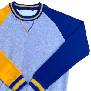 Panneau personnalisé de sororité grecque sweat-shirt à col rond thème bleu or avant brodé lettres grecques imprimé inspiré de la sororité - Product Image 6