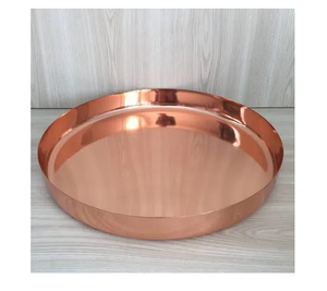 Bandeja de cobre Platos indios Bandeja para servir Mango de latón Fancy Look Bandeja para servir de metal Precio más bajo - Product Image 6
