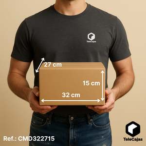 <b>Brown</b> Double Wave Corrugated Board Rigid <b>Box</b> 32x27x15 cm with Glossy Lamination for Shipping and Storage - Product Image 2