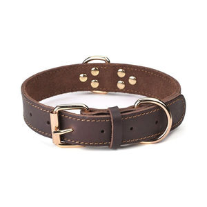 Leather Dog Collar, Adjustable Soft Padded Pet Collar with Alloy <b>Buckle</b>, Classic Waterproof Puppy Collars - Product Image 1