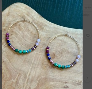 High Quality Gemstone Hoop <b>Earrings</b> Beaded <b>Earrings</b> <b>Pretty</b> <b>Earrings</b> - Product Image 1