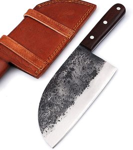 Cuchillo de Chef hecho a mano, diseño serbio Tang completo, hoja de acero de Damasco, cuchilla forjada para uso en la cocina, corte de carnicero - Product Image 1