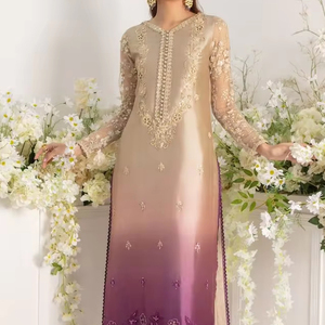 LATEST & BEAUTIFUL COLOUR of LONG KAMEEZ ,STYLISH <b>PANT</b> WITH EMBELLISHED CRYSTAL GLASS BEADS, RESHAM, DABKA WORK @ 2024 - Product Image 1