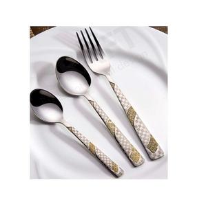 Ensemble de couverts en laiton de haute qualité, design artisanal, ensemble de trois couverts, finition nickelée - Product Image 1