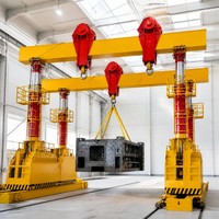 Grúa Pórtico Hidráulica de 4 Toneladas con Sistema de Elevación Telescópico de Cilindros Multietapa y Desplazamiento sobre Rieles para Manejo de Cargas Pesadas