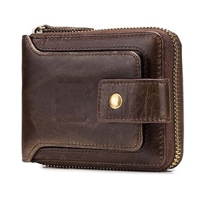 กระเป๋าสตางค์แบบลำลองสำหรับทุกเพศหนังแท้ป้องกันการปิดด้วยซิปและตกแต่งด้วยโซ่สำหรับบุรุษและสตรี - Product Image 5