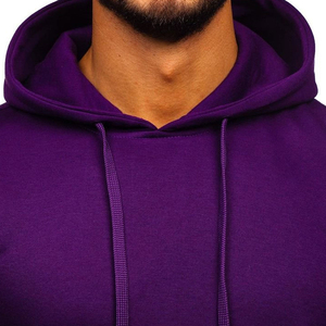 Sweat à capuche personnalisable en molleton coton/polyester pour homme, épais, uni, pour l'hiver, entraînement, streetwear, séchage rapide, respirant - Product Image 3