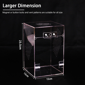 Vente en gros ODM&OEM – Boîte d'élevage classique intégrée en acrylique massif pour reptiles, araignées et insectes sauteurs – Étanche et écologique - Product Image 5