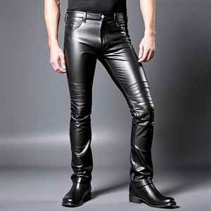 กางเกงหนังใส่ได้ทุกวันดีไซน์โลโก้ออกแบบได้ตามที่ต้องการ - Product Image 4