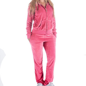 Nantucket Breeze Arched Diamante Velour Chándal acampanado Parte inferior Pierna acampanada Fit Bolsillos de parche Chándal clásico - Product Image 5