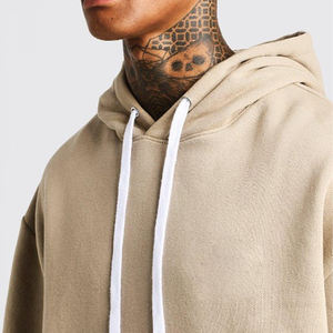 Nouvelle Arrivée - Sweat à Capuche Brodé Classique Oversize en Polaire Épaisse 3/4 pour l'Hiver - Pullover Streetwear 100% Coton Uni - Product Image 5