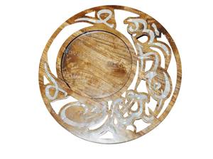 Elegante madera de acacia perla árabe escrito Soporte redondo decorativo postre servir pantalla para bodas o fiestas de cumpleaños - Product Image 2