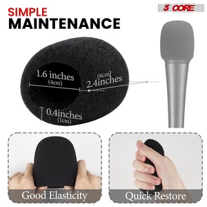 Couverture de microphone 5Core en mousse souple, pare-vent en éponge pour micro portable - Product Image 3