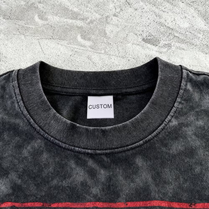 T-shirt vintage à épaules tombantes avec impression personnalisée OEM, fabrication soignée, pour la vie universitaire et la mode étudiante - Product Image 5