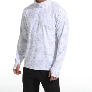 เสื้อตกปลาแขนยาวมีฮู้ดสำหรับผู้ชายเสื้อตกปลามีฮู้ดแห้งเร็วเสื้อตกปลาสำหรับผู้ชาย UPF 50 + UV ป้องกันเสื้อผ้าสำหรับตกปลาโลโก้ตามสั่ง - Product Image 1