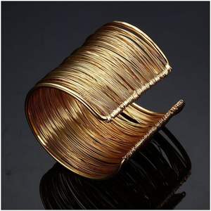 Brazalete de Latón Duradero Craft Valley, Anillo de Puño, Chapado en Oro para Mujer, Atuendos para Celebraciones de Boda - Product Image 5