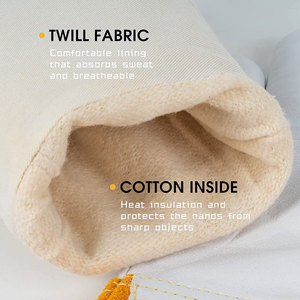 Guantes de Soldadura de Cuero de Primera Calidad, Blancos, Hechos a Mano, de Piel de Cabra, para Soldadura MIG, TIG y Arco de Argón - Product Image 5