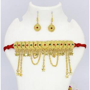Martasha Designer <b>Islamic</b> Ramadan Special Goldplated UAE <b>Jewellery</b> Special Dubai <b>Jewellery</b> Necklace Earring Set Arabic Jewelry - Product Image 2