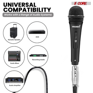 ไมโครโฟน 5Core XLR ไดนามิก ไมค์คาราโอเกะ ไมค์ร้องเพลง ไมค์สตูดิโอ ไมค์แบบมือถือ - Product Image 6