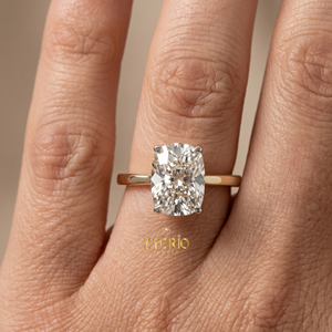 <b>Cushion</b> Cut Solitaire Engagement <b>Ring</b> in 10K Gold Minimalist Diamond <b>Wedding</b> <b>Ring</b> for Women - Product Image 6