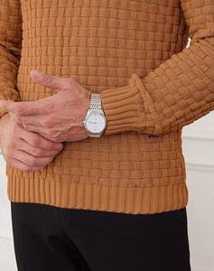 European American <b>Men's</b> Winter <b>Turtleneck</b> <b>Sweater</b> Shawl Collar Pullover with Regular Fit Knitted Tops - Product Image 3