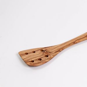 Juego de espátula de madera de olivo artesanal de primera calidad Utensilios de cocina con agujeros para cocinar Hornear y repostería - Product Image 4