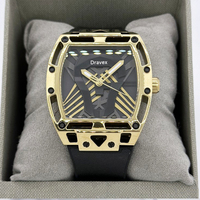 Montre Homme Guesst Sport Tonneau en Gros, Montre à Quartz Étanche en Cuir Creux de Haute Qualité pour Hommes GW0500G1