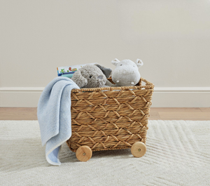 Cute Woven Rolling <b>Toy</b> Storage for Kids Playing Room Water Hyacinth Storage <b>Basket</b> Sustainable and Durable Kids Hamper - Product Image 6