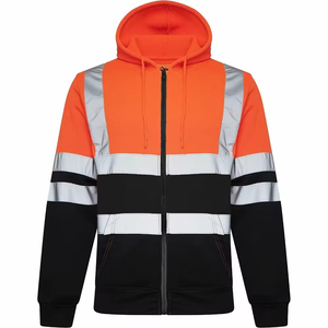 Veste de sécurité matelassée à col montant en toile imperméable réfléchissante haute visibilité pour hommes, vêtements de travail, construction - Product Image 1