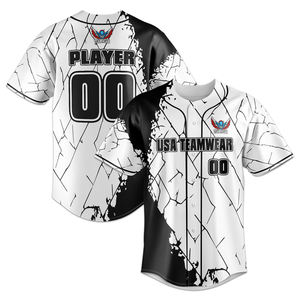 Vente en gros de maillots de baseball et de softball brodés personnalisables Vêtements de sport en polyester par lot de maillots de baseball imprimés - Product Image 3