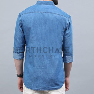 Chemise décontractée moderne à manches longues 100% coton respirant, fermeture boutonnée, col rabattu, poche poitrine pratique, chemise pour homme au quotidien - Product Image 2