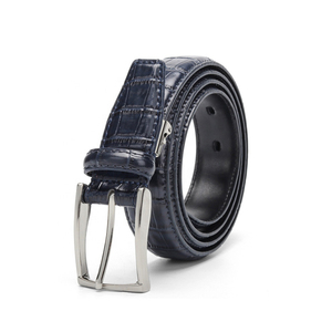 Los cinturones de cuero genuino formales más vendidos para hombres con logotipo personalizado y hebilla de acero de colores hechos en Pakistán - Product Image 3