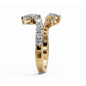 Enchanted <b>pearls</b> lab grown diamond <b>ring</b> in 9 kt 14 kt 18 kt yellow rose white gold for elegant bridal and everyday wear - Product Image 2