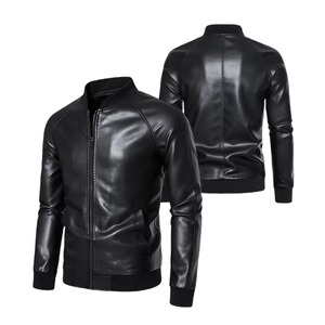 Veste d'équitation en cuir vintage personnalisée du fabricant pour hommes veste en cuir PU coupe-vent noire pour moto printemps automne - Product Image 4