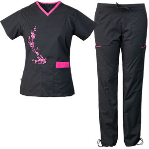 Uniformes médicos para mujer recién impresos, conjuntos de Jogger antiarrugas, uniformes de Hospital ajustados con botones, tela de lona cómoda - Product Image 1
